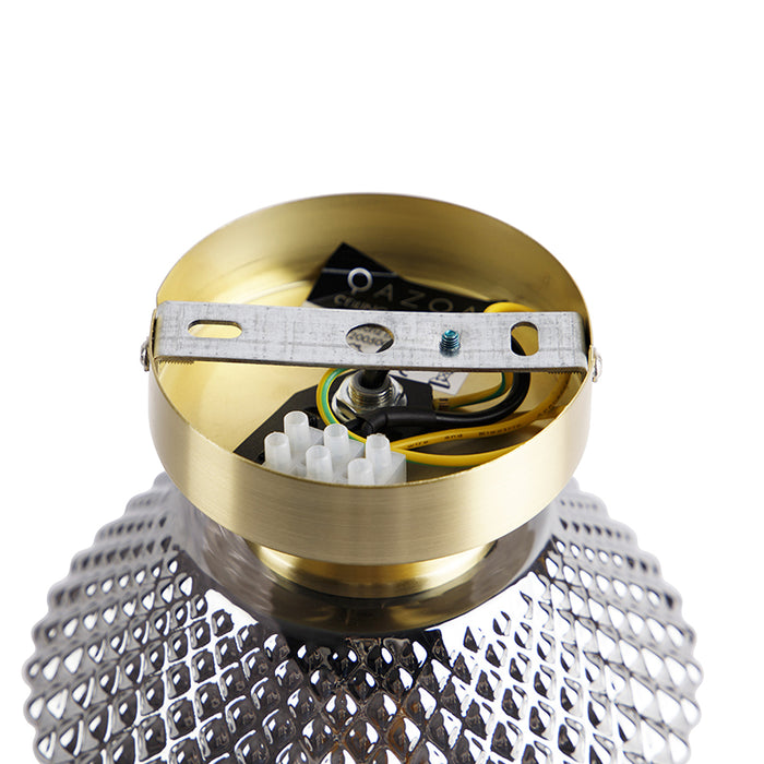 QAZQA Art Deco plafondlamp messing met smoke glas - Karce