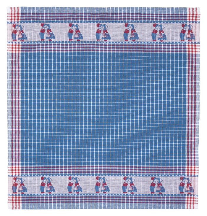 Twentse Damast Theedoekenset - 6 stuks - Kissing Couple Blauw