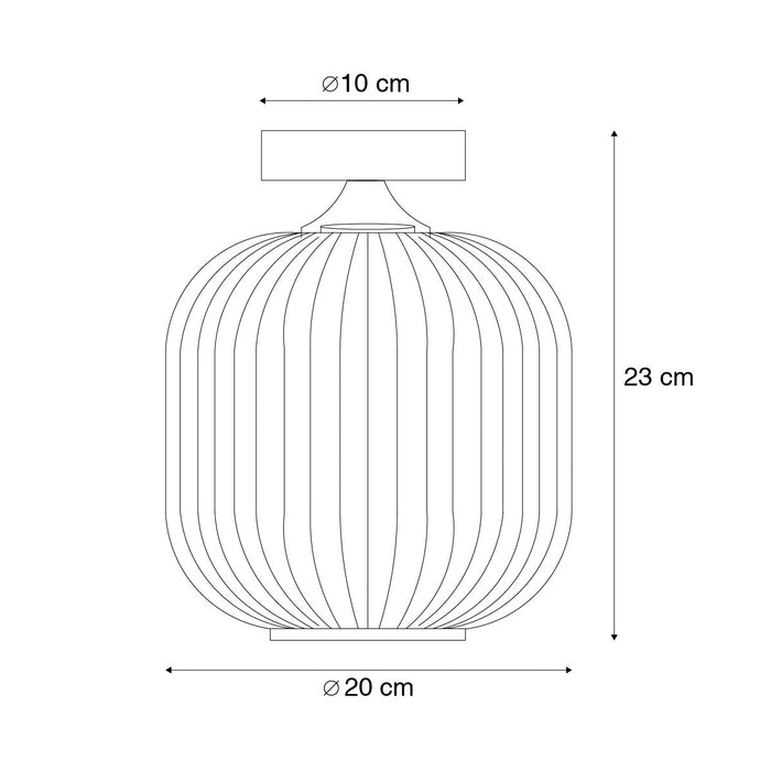 QAZQA Art Deco plafondlamp messing met helder glas - Karel