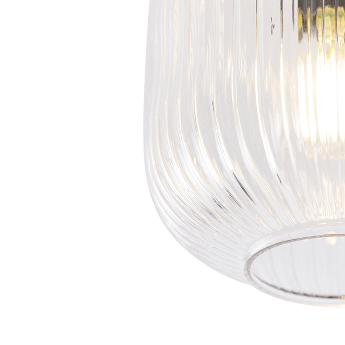 QAZQA Art Deco plafondlamp messing met helder glas - Karel