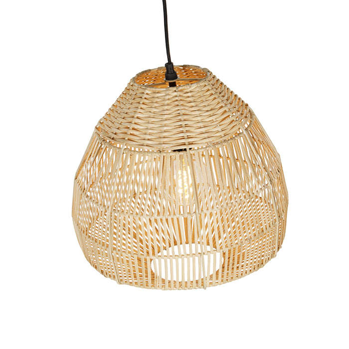QAZQA Landelijke hanglamp rotan 41 cm - Bishop