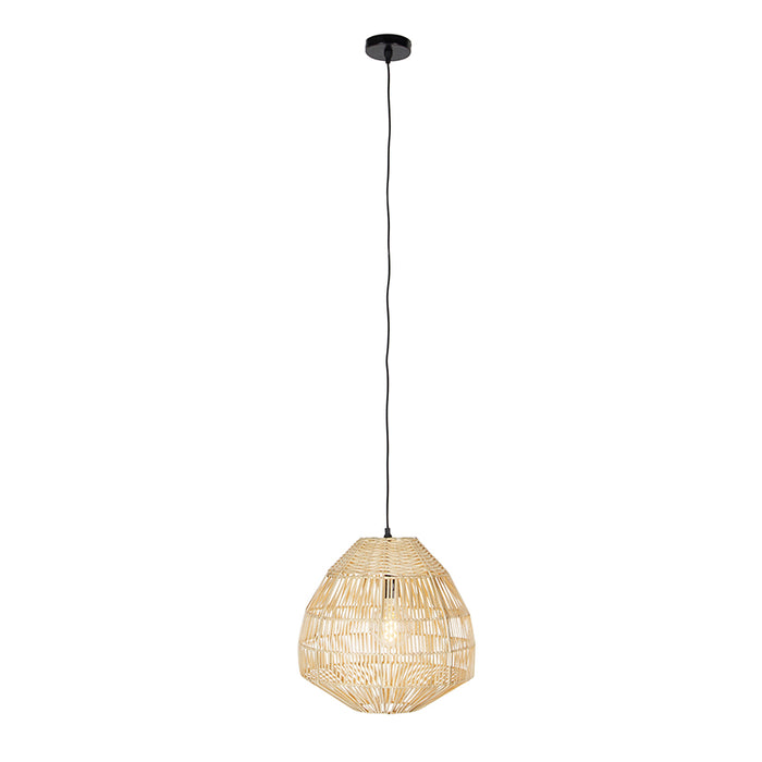 QAZQA Landelijke hanglamp rotan 41 cm - Bishop