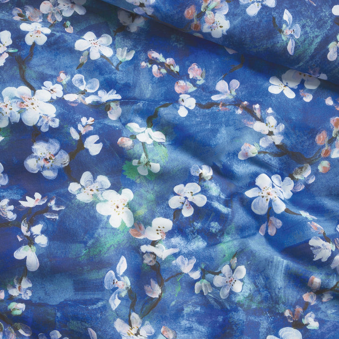 Damai dekbedovertrek Katoen - 240x200|220cm - Blauw bloessem dessin