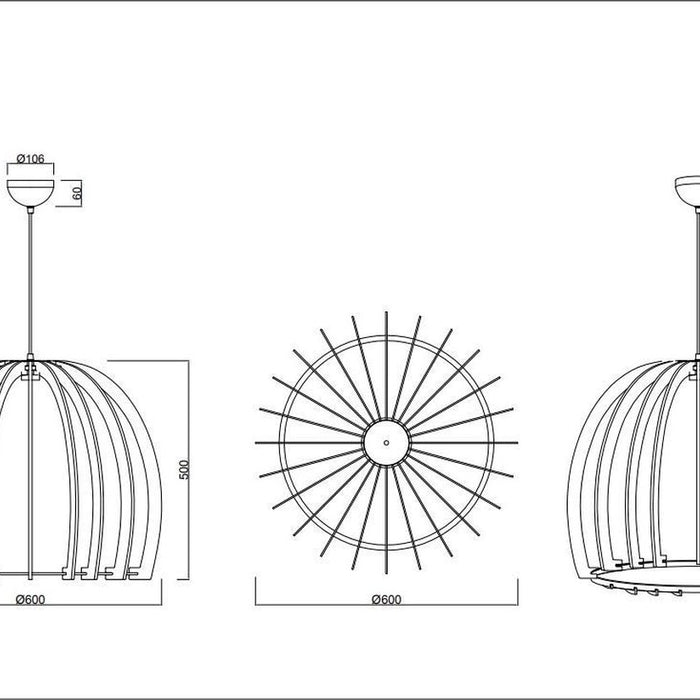Reality Wood Hanglamp Ø 60CM - Hout