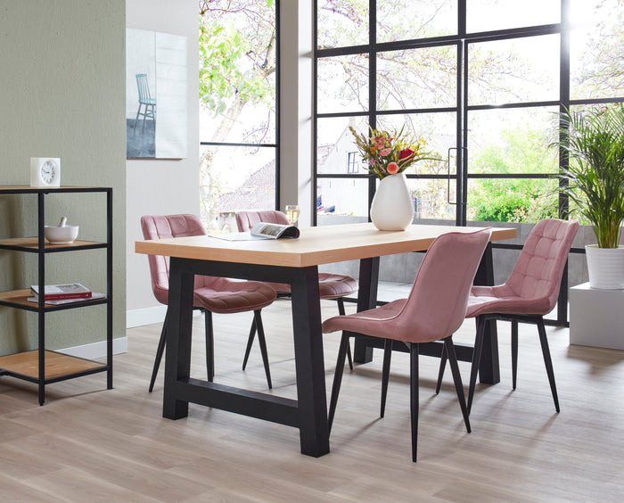 Furnihaus Eetkamerstoel Felix Velvet Roze - set van 4