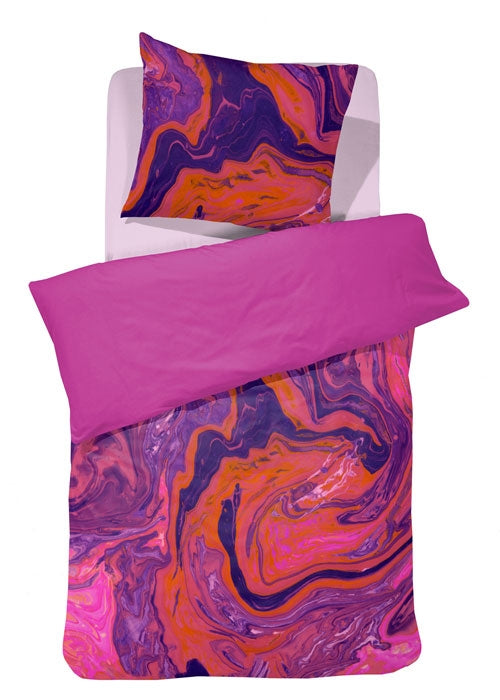 Damai dekbedovertrek Trance - Satijn - 140x200|220 cm - Shocking Pink