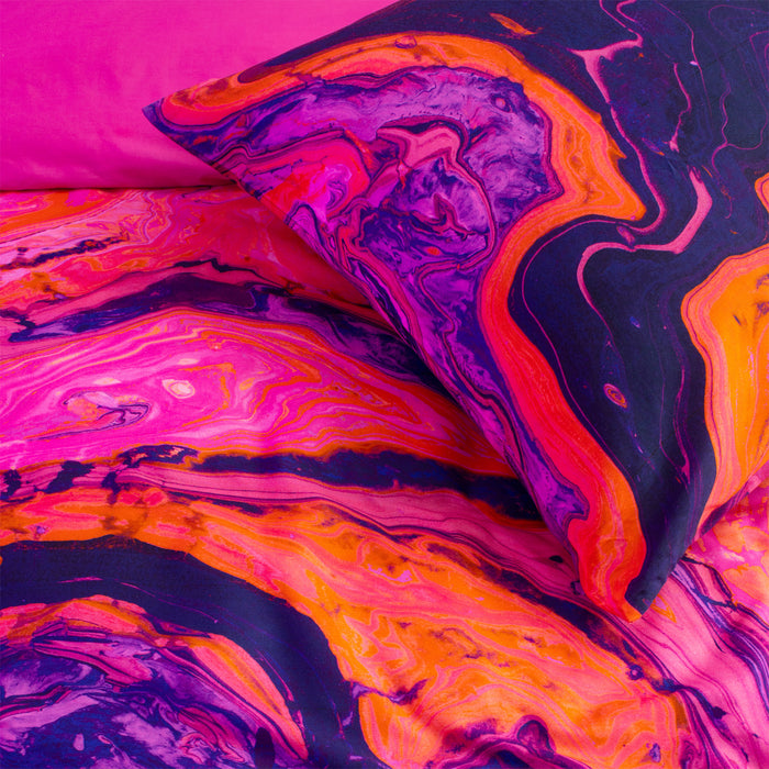 Damai dekbedovertrek Trance - Satijn - 140x200|220 cm - Shocking Pink