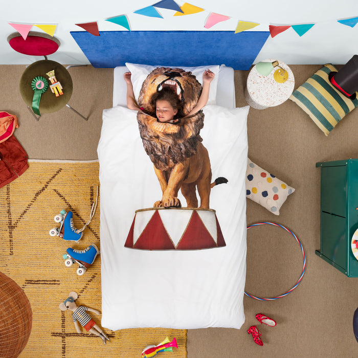 SNURK Lion Dekbedovertrek 140 x 220 cm