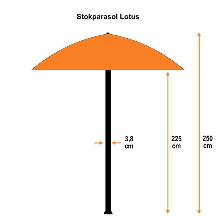 Garden Impressions Lotus parasol Ø300 cm - zwart