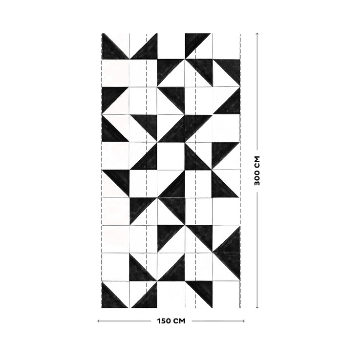 Art for the Home - Fotobehang - Geometrische Tegels - Zwart|Wit -
