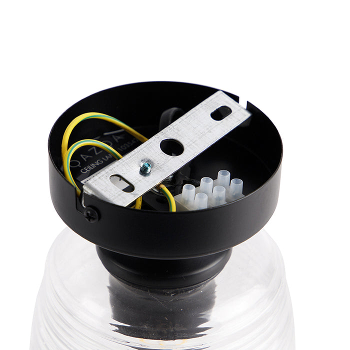 QAZQA Art deco plafondlamp zwart - Michi