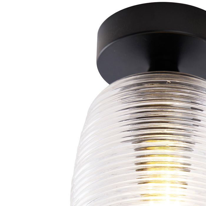 QAZQA Art deco plafondlamp zwart - Michi