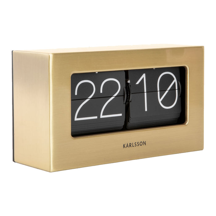 Karlsson Boxed Flip Tafelklok - Geborsteld goud