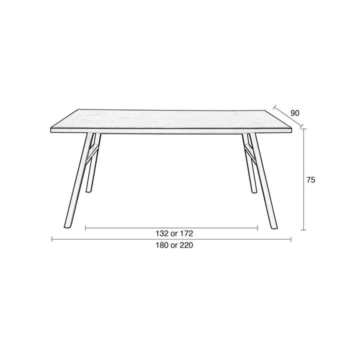 Zuiver Seth Eettafel 180 x 90 cm
