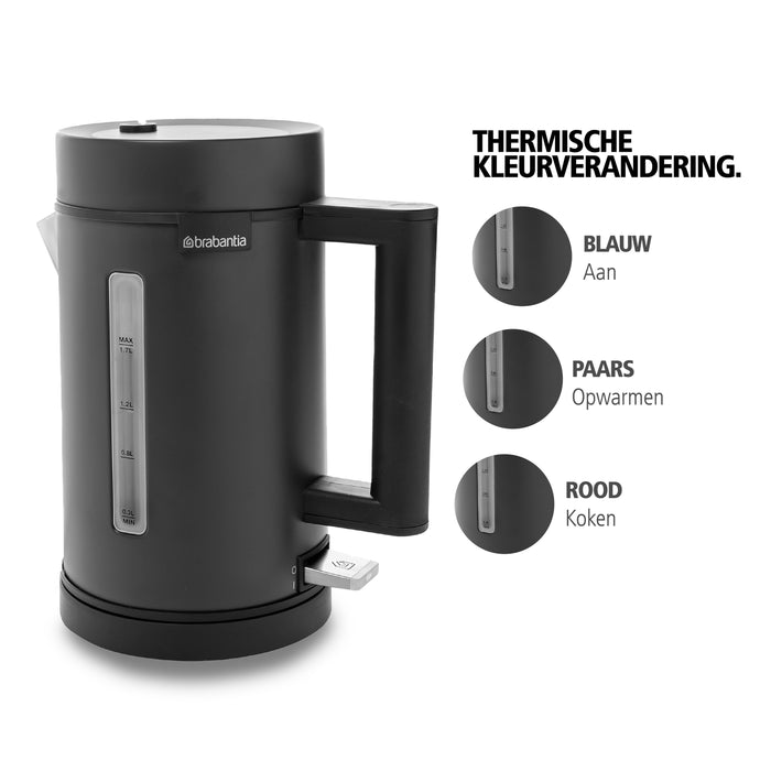Brabantia D1S-6TRD Waterkoker - 1,7 Liter - LED-verlichting - Rood