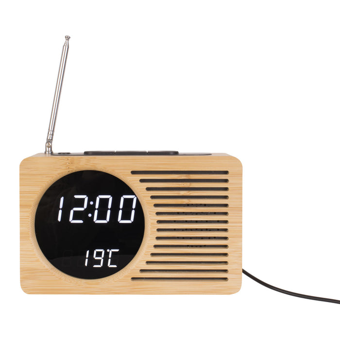 Karlsson Retro Radio Alarmklok - Bamboo