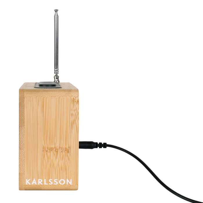 Karlsson Retro Radio Alarmklok - Bamboo