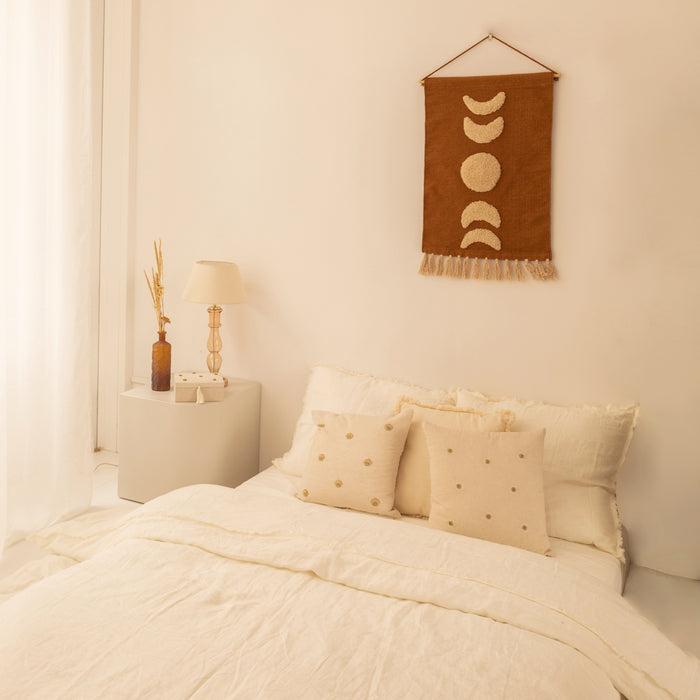 À la Shells Linnen Sierkussen - Natural