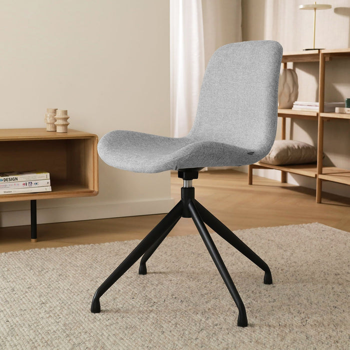 Nolon Nola-Fé Eetkamerstoel Lichtgrijs - Draaibaar Zwart Onderstel