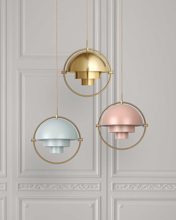 Gubi Multi-Lite hanglamp small, brass base, Brass Shiny