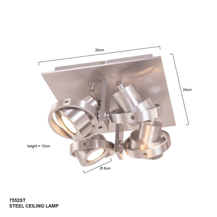 Steinhauer Quatro Spot RVS