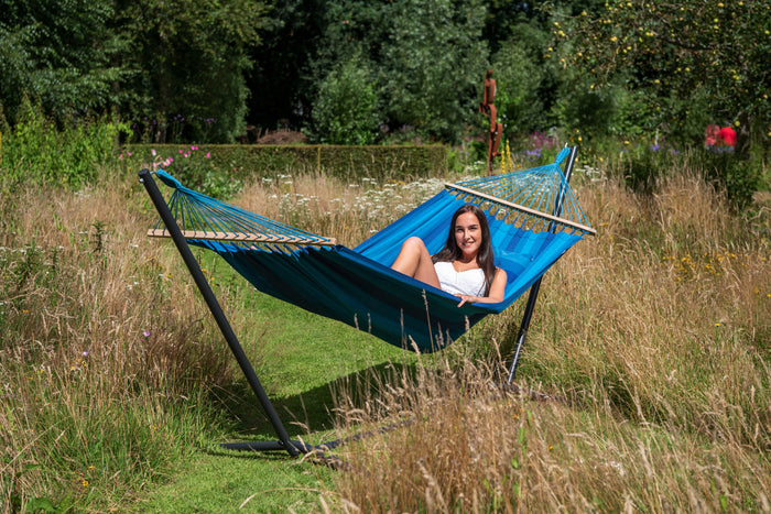 Tropilex® Hangmat met Standaard Eénpersoons Easy & Relax Blue Blauw