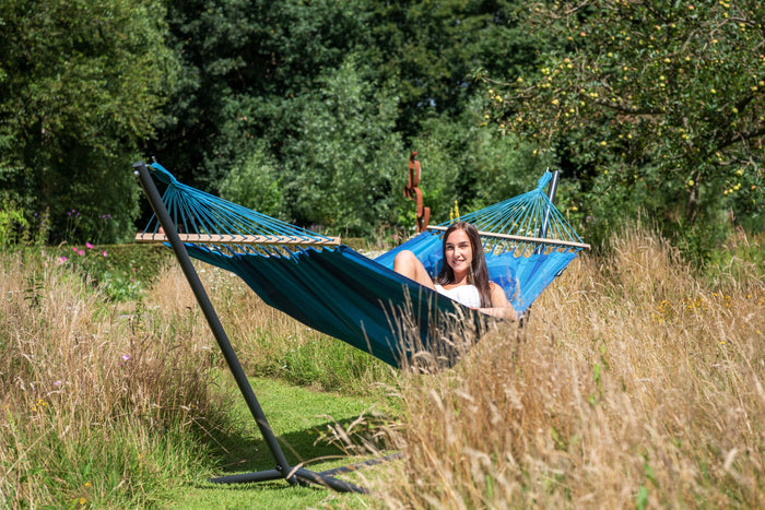 Tropilex® Hangmat met Standaard Eénpersoons Easy & Relax Blue Blauw