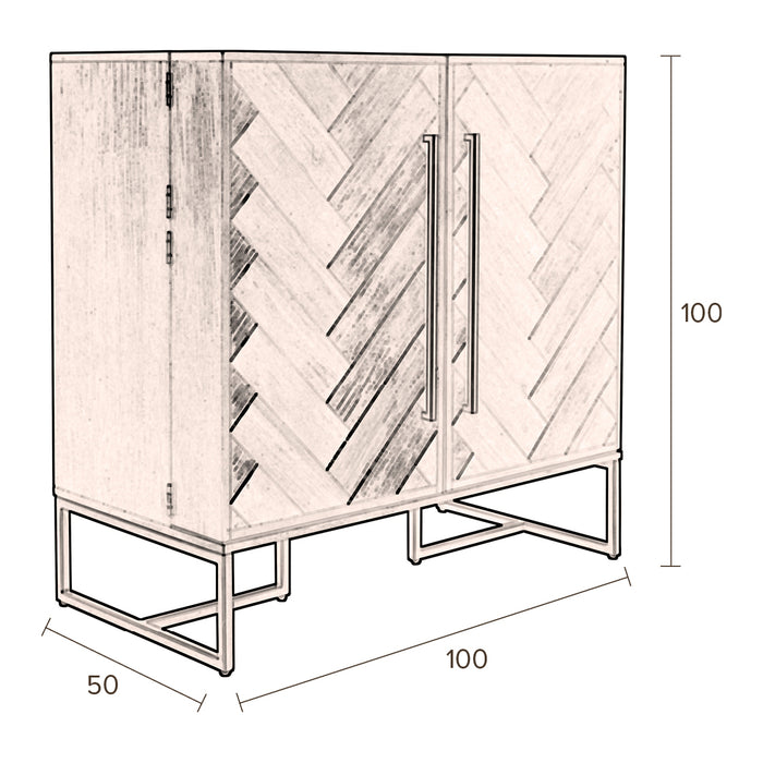 Dutchbone Class Wijnkast - Donkerbruin