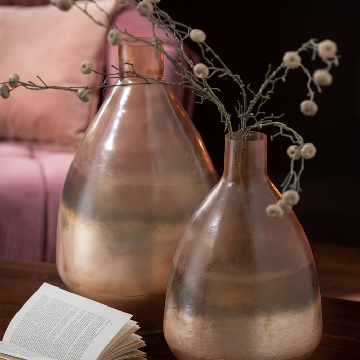 J-Line Vaas Antiek Glas Goud Large