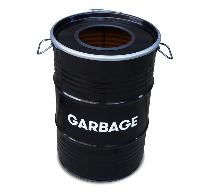 BinBin Hole garbage industriële prullenbak 60 Liter olievat zwart -