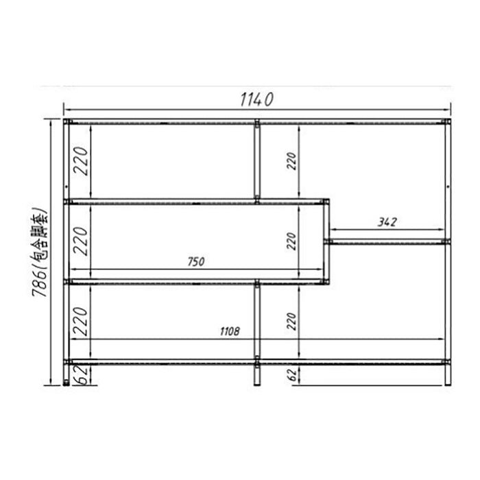 by fonQ Jaxon Stellingkast 78 x 114 cm - Antraciet
