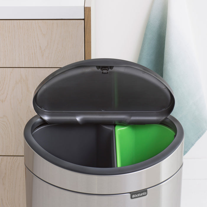 Brabantia Touch Bin Recycle Afvalemmer 10 + 23 L - Vingerafdrukvrij