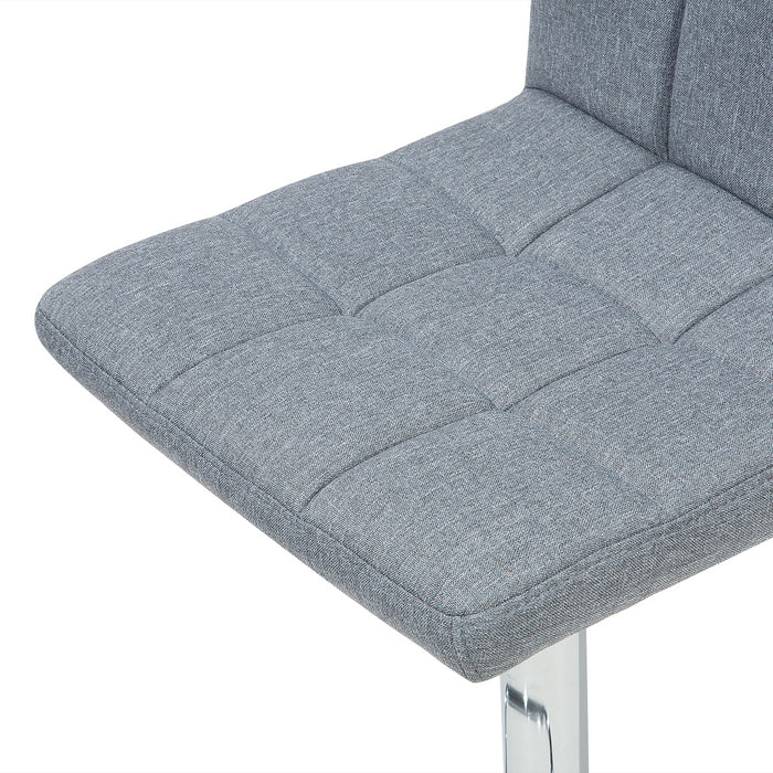 Beliani - MARION - Barkruk verstelbaar - Lichtgrijs - Polyester