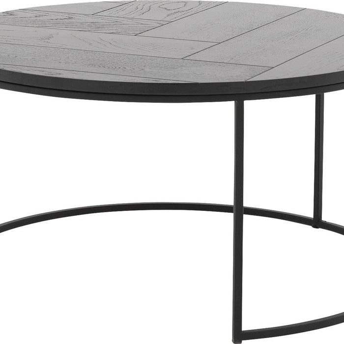 Goossens Salontafel Carte - Visgraat in Eiken gelakt zwart