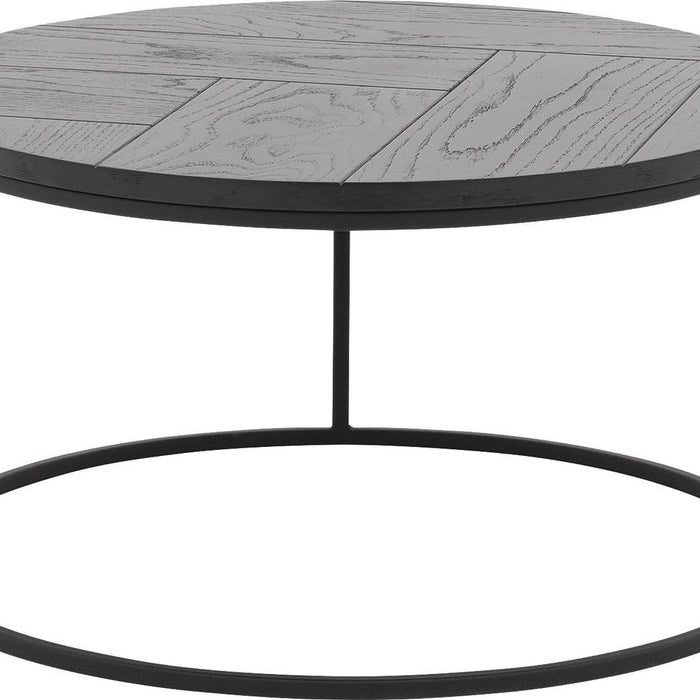 Goossens Salontafel Carte - Visgraat in Eiken gelakt zwart