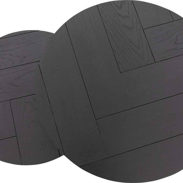 Goossens Salontafel Carte - Visgraat in Eiken gelakt zwart