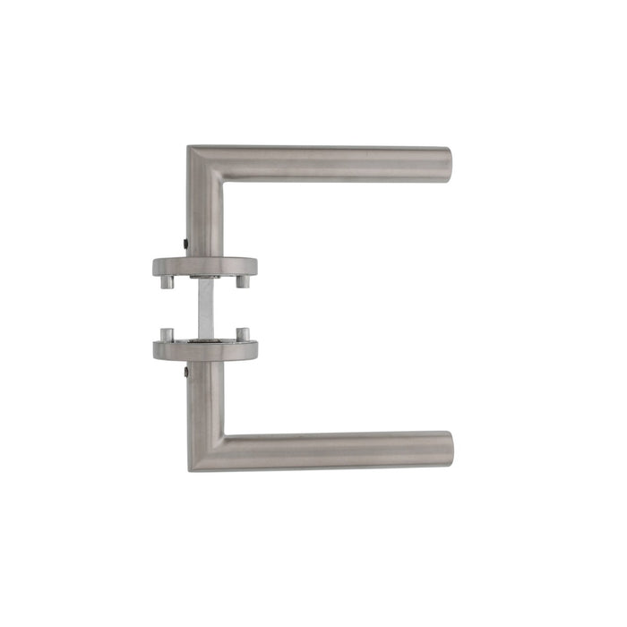 Intersteel Deurkruk Hoek 90° op rozet met 7 mm nok rvs geborsteld