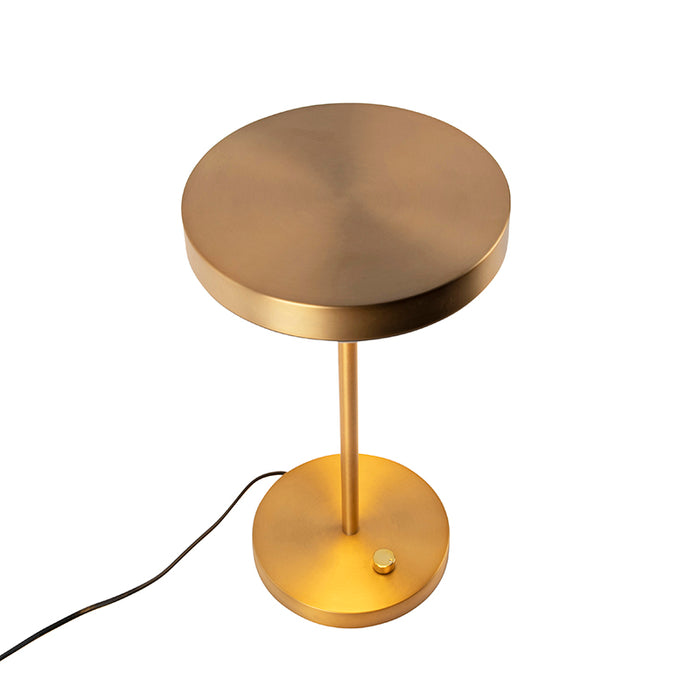 QAZQA Moderne tafellamp brons incl. LED - Disco