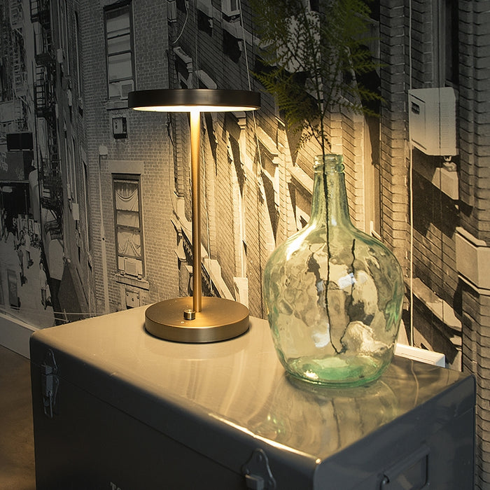 QAZQA Moderne tafellamp brons incl. LED - Disco