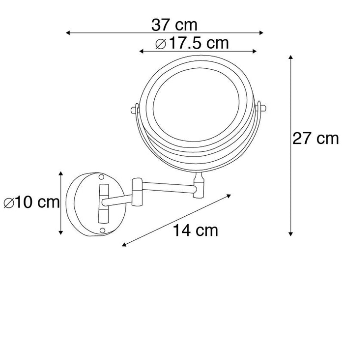 QAZQA Design badkamerspiegel zwart incl. LED verstelbaar IP44 -