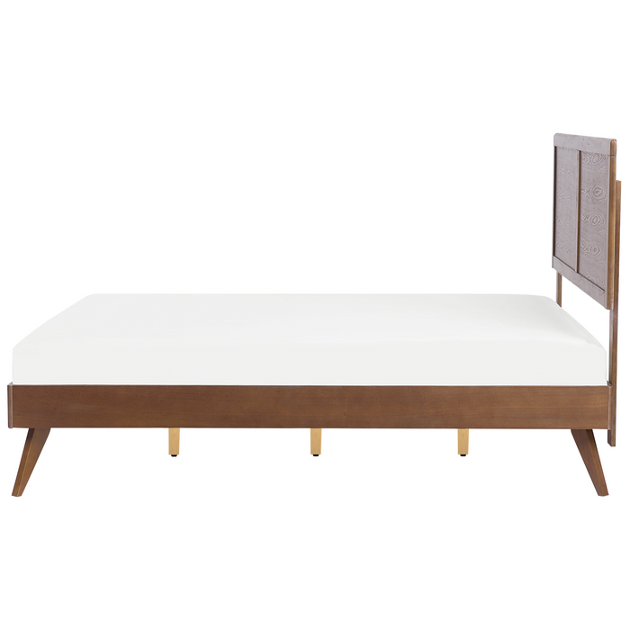 Beliani-ISTRES -Tweepersoonsbed-Donkere houtkleur-180 x 200 cm-MDF
