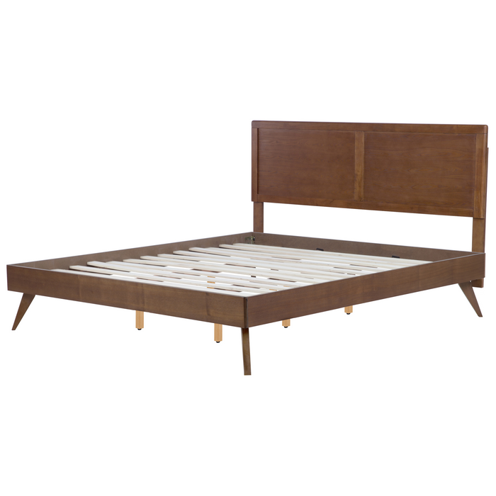 Beliani-ISTRES -Tweepersoonsbed-Donkere houtkleur-180 x 200 cm-MDF