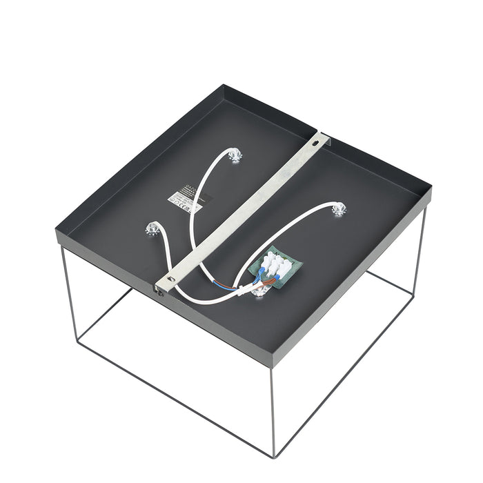 QAZQA Minimalistische plafondlamp zwart met goud 4-lichts vierkant -