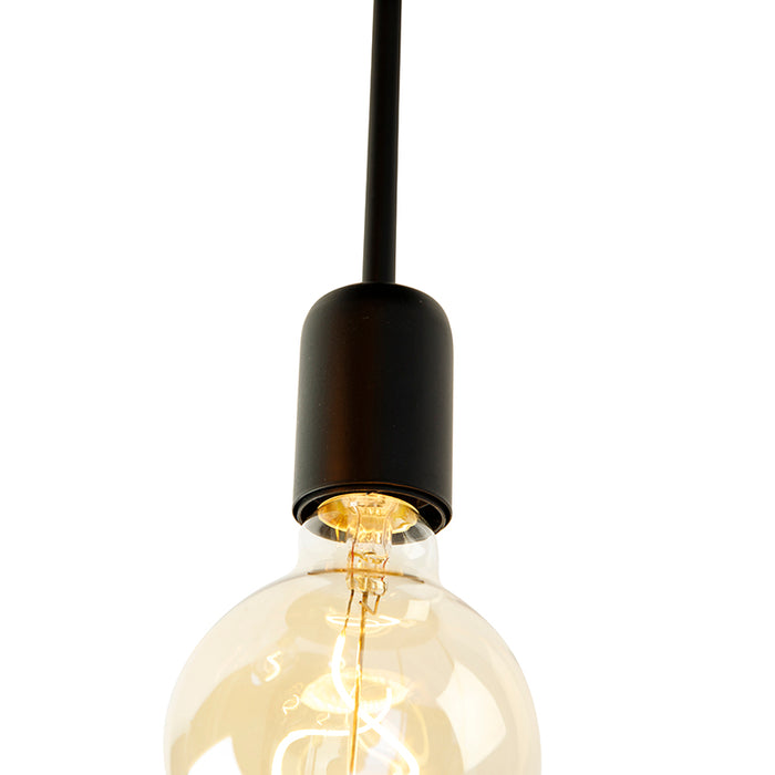 QAZQA Moderne plafondlamp zwart 5-lichts - Facil