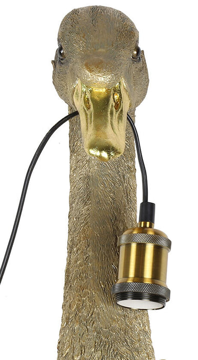 Homestylingshop Wandlamp Zwaan E27 goud - L23B23,5H57,5CM