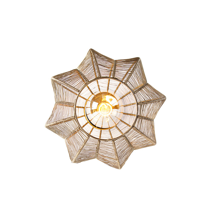 QAZQA Industriële plafondlamp brons met zwart - Dong