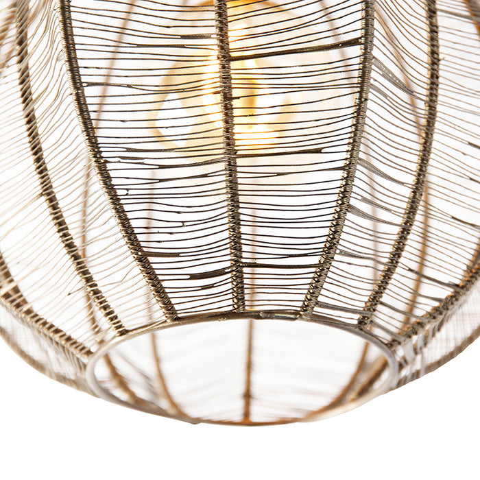 QAZQA Industriële plafondlamp brons met zwart - Dong