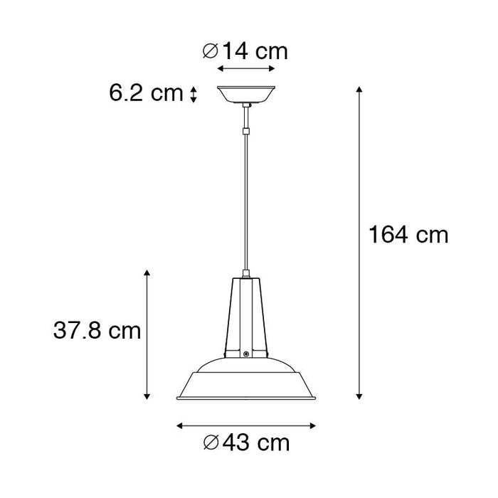 QAZQA Vintage hanglamp blauw rond 43cm - Living