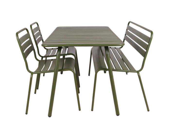 Metalen tuinset Max olijfgroen 150 cm
