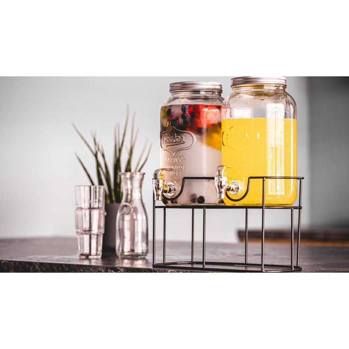 Sareva Drankdispenser - met houder - 2 x 3 Liter